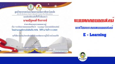 ขเชิญทำแบบทดสอบออนไลน์ การเรียนการสอนแบบออนไลน์ E – Learning โดย ศูนย์วิทยาศาสตร์และวัฒนธรรมเพื่อการศึกษาร้อยเอ็ด