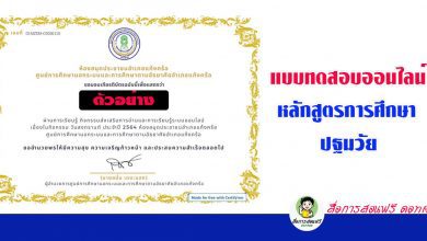 ขอเชิญทำแบบทดสอบออนไลน์เรื่อง หลักสูตรการศึกษาปฐมวัย โดย โรงเรียนวัดเมมสุวรรณาราม