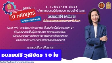 ลงทะเบียนอบรมฟรี มีวุฒิบัตร 10 หลักสูตรอบรมผู้ประกอบการออนไลน์ ระหว่างวันที่ 6-17 กันยายน 2564