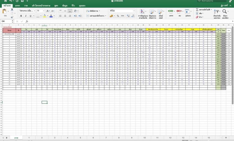 แจกไฟล์ฟรี ตัวช่วยในการทำงานของครู Excel คำนวณเกรดเฉลี่ยและแบบรายงานผลการเรียน
