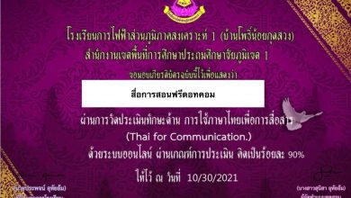 ขอเชิญทำแบบทดสอบความรู้การใช้ภาษาไทยเพื่อการสื่อสาร