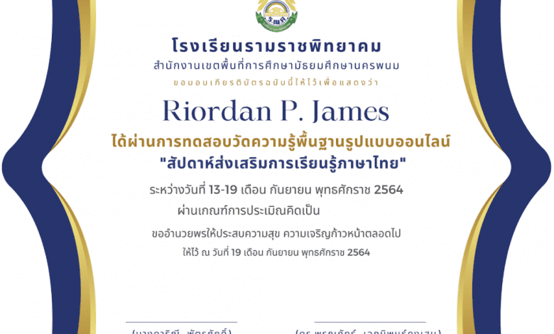 ขอเชิญทำแบบทดสอบออนไลน์ สัปดาห์ส่งเสริมการเรียนรู้ภาษาไทย