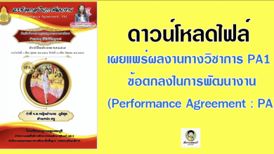 เผยแพร่ผลงานทางวิชาการ PA1 ข้อตกลงในการพัฒนางาน (Performance Agreement : PA) ว่าที่ ร.ต.หญิงอำนวย ภูมิสุข ตำแหน่ง ครู กลุ่มสาระการเรียนรู้คณิตศาสตร์ โรงเรียนอนุบาลชุมพลบุรี