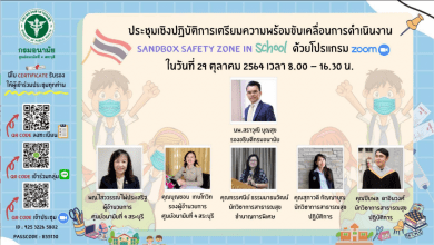 ศูนย์​อ​นามัยที่​ 4​ สระบุรีขอเชิญ เข้าร่วมประชุม Sandbox Safety Zone in School โรงเรียนประจำและไปกลับ และการเตรียมความพร้อมก่อนการเปิดเรียน เขตสุขภาพที่ 4 ผ่านระบบ ZOOM