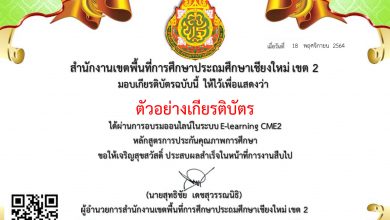 แบบทดสอบออนไลน์ “การประกันคุณภาพการศึกษา ” จัดทำโดย สำนักงานเขตพื้นที่การศึกษาประถมศึกษาเชียงใหม่ เขต 2