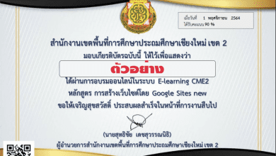 อบรมออนไลน์ หลักสูตร หลักสูตรการสร้างเว็บไซต์โดย Google Sites new ผ่าน 70 % รับเกียรติบัตรทันที โดย สพป.เชียงใหม่ เขต 2