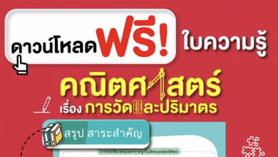 ดาวน์โหลดฟรี ใบความรู้คณิตศาสตร์เรื่องการวัดและปริมาตร! โดย อจท อักษรเจริญทัศน์