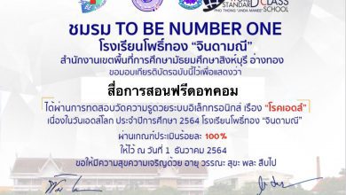 ขอเชิญทำแบบทดสอบออนไลน์ วันเอดส์โลก โดย ชมรม TO BE NUMBER ONE โรงเรียนโพธิ์ทอง “จินดามณี”