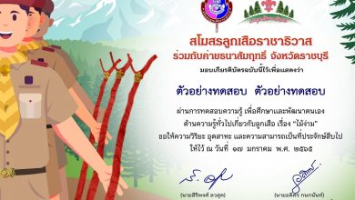 แบบทดสอบออนไลน์ เรื่อง ไม้ง่าม ผ่านเกณฑ์ จะได้รับเกียรติบัตรทันที (ไม่ส่งอีเมล) โดยสโมสรลูกเสือราชาธิวาส