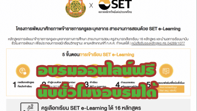 อบรมออนไลน์ หลักสูตร เงินทองต้องวางแผน ฟรี!! โดย SET e-Learning นับชั่วโมงอบรมได้ เพื่อเลื่อนวิทยฐานะ ตามหลักเกณฑ์ที่ ก.ค.ศ. กำหนด