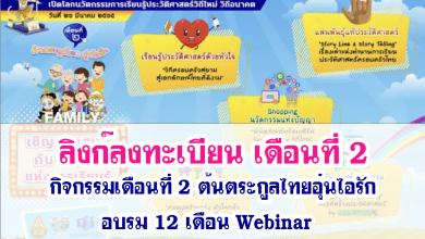 อบรมออนไลน์ กิจกรรมเดือนที่ 2 ต้นตระกูลไทยอุ่นไอรัก กับกิจกรรมอบรม 12 เดือน Webinar การเรียนรู้ประวัติศาสตร์วิถีใหม่ วิถีอนาคต