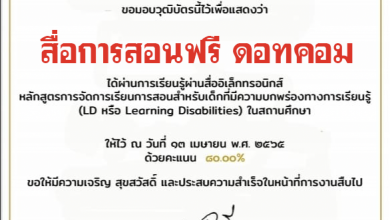 หลักสูตรการจัดการเรียนการสอนสำหรับเด็กที่มีความบกพร่องทางการเรียนรู้