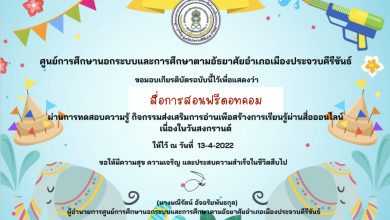 ขอเชิญทำแบบทดสอบออนไลน์วันสงกรานต์