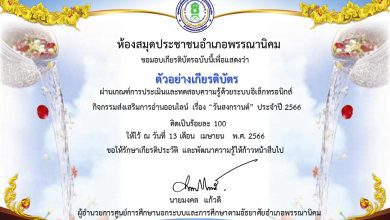 แบบทดสอบออนไลน์ เรื่อง ประเพณีวันสงกรานต์ Songkran Festival โดยห้องสมุดประชาชนอำเภอพรรณานิคม จังหวัดสกลนคร 