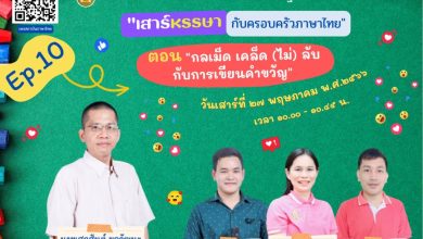 อบรมออนไลน์ โดย สถาบันภาษาไทย สำนักวิชาการและมาตรฐานการศึกษา สพฐ. ตอน “กลเม็ด เคล็ด (ไม่) ลับ กับ การเขียนคำขวัญ ” วันเสาร์ที่ 27 พฤษภาคม 2566