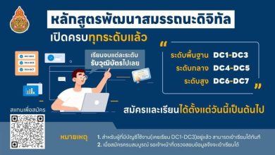 ลงทะเบียนอบรมโครงการพัฒนาสมรรถนะดิจิทัล (Digital Competency) สำหรับครูและบุคลากรทางการศึกษาในสังกัดสำนักงานคณะกรรมการการศึกษาขั้นพื้นฐาน