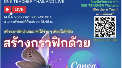 อบรมออนไลน์ฟรี ครั้งที่ 10 OTT LIVE 10 โดย ONE TEACHER Thailand (ภาคเหนือ) หัวข้อ : สร้างกราฟิก ด้วย Canva