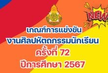 เกณฑ์การแข่งขันงานศิลปหัตถกรรมนักเรียน ครั้งที่ 72 ปีการศึกษา 2567 สำนักงานคณะกรรมการการศึกษาขั้นพื้นฐาน