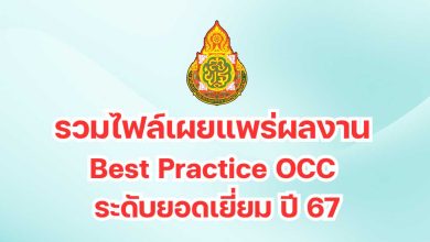 เผยแพร่ผลงาน Best Practice OCC ระดับยอดเยี่ยม ปี 67 โดย เพจครูสายบัว